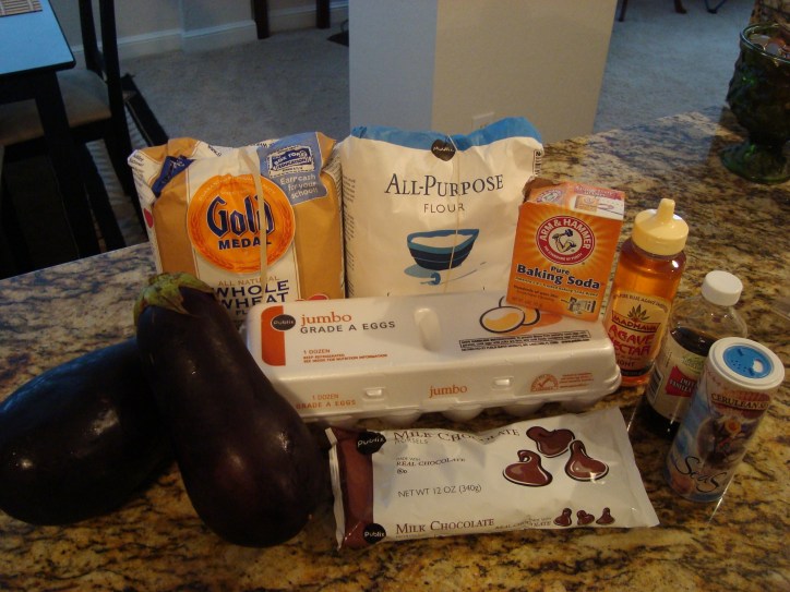 Ingredients for Eggplant Chocolate Chip Muffins